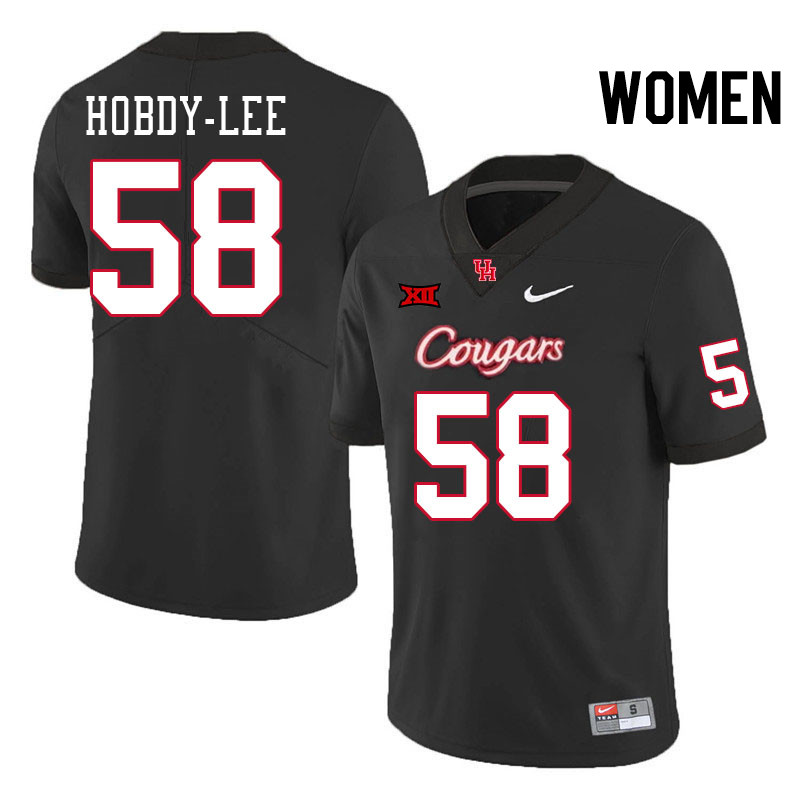 Women #58 Shamar Hobdy-Lee Houston Cougars Big 12 XII College Football Jerseys Stitched-Black